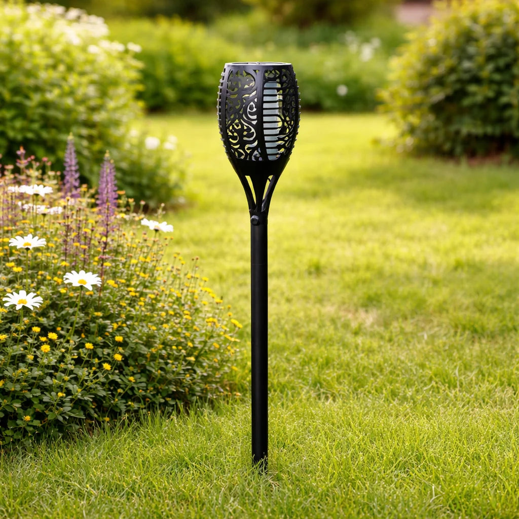 Garden Torch Solar Powered Flickering Flame Waterproof
