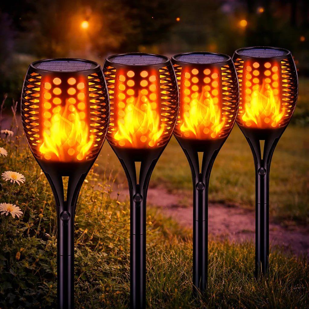 Garden Torch Solar Powered Flickering Flame Waterproof