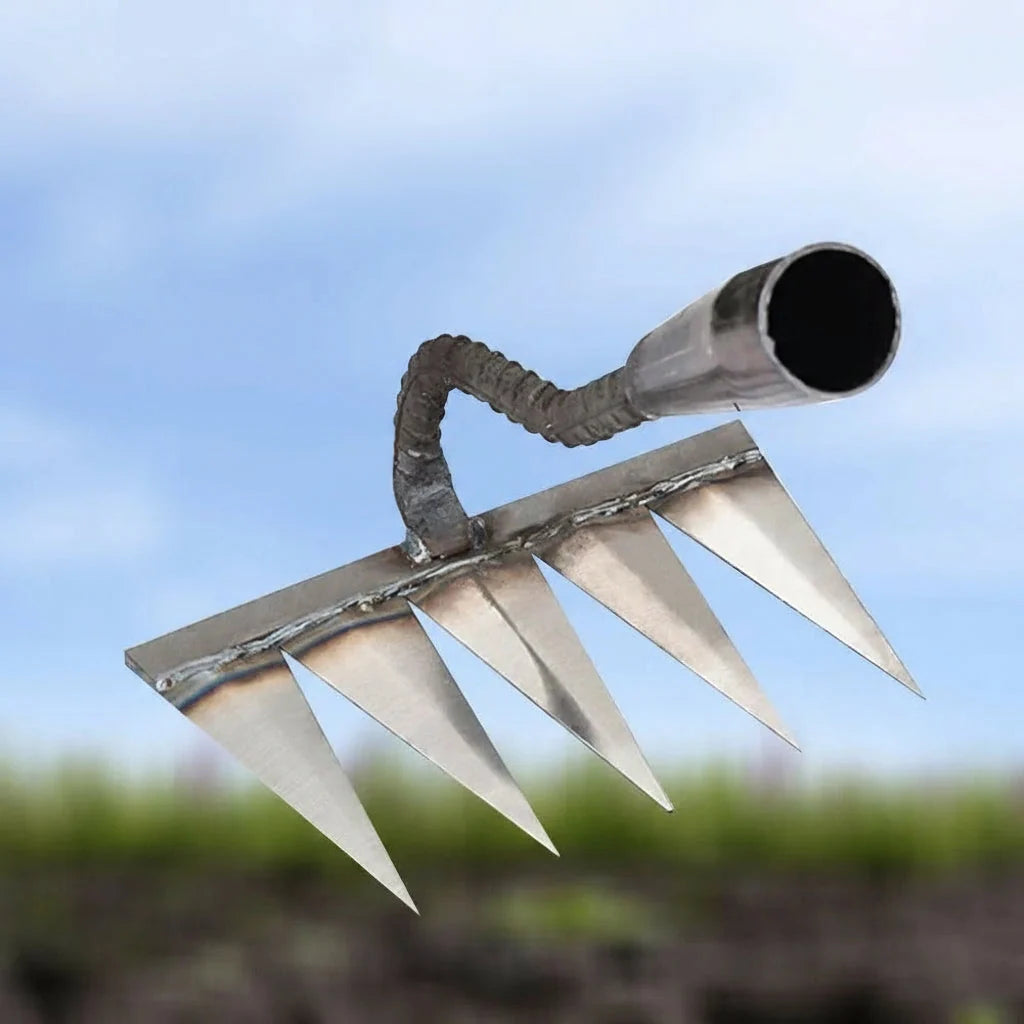 Garden Weeding Rake Forged Carbon Steel Narrow Head Soft Grip