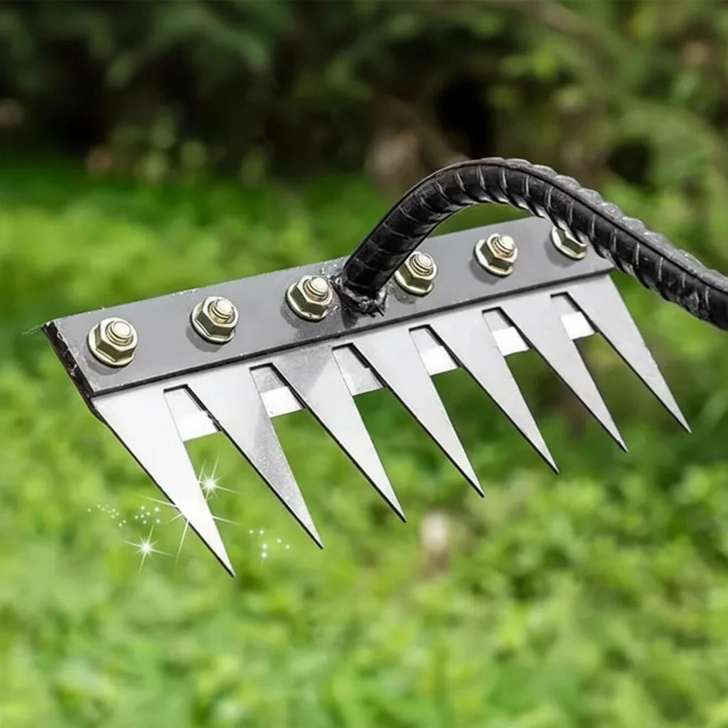 Garden Weeding Rake Forged Carbon Steel Narrow Head Soft Grip