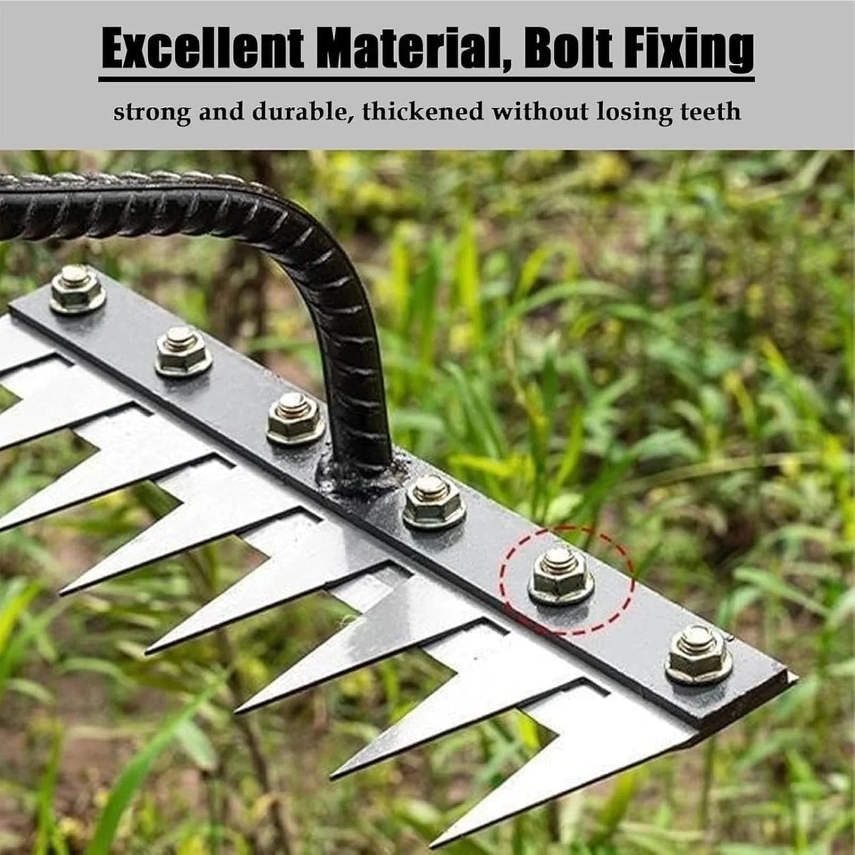 Garden Weeding Rake Forged Carbon Steel Narrow Head Soft Grip