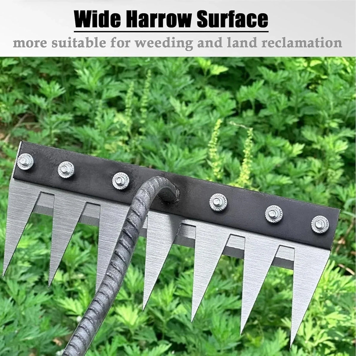 Garden Weeding Rake Forged Carbon Steel Narrow Head Soft Grip