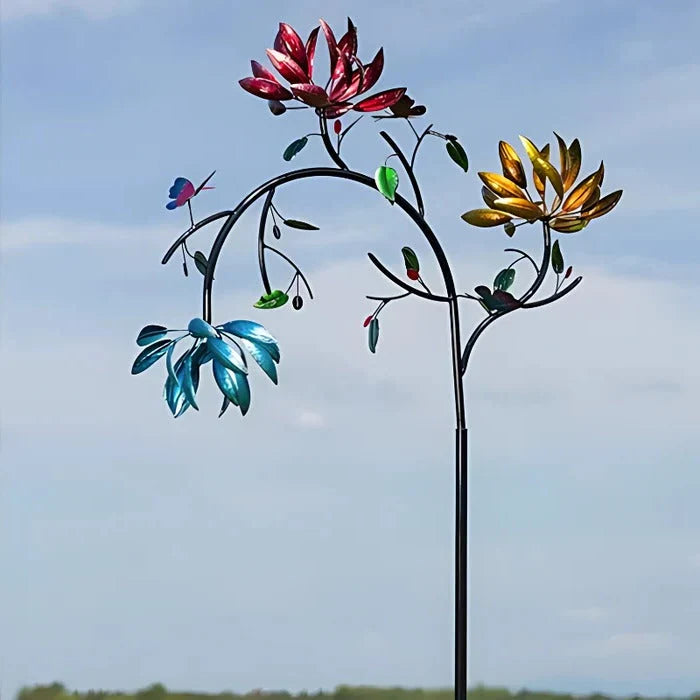 Garden Wind Spinner Fade-Resistant Attached Stake