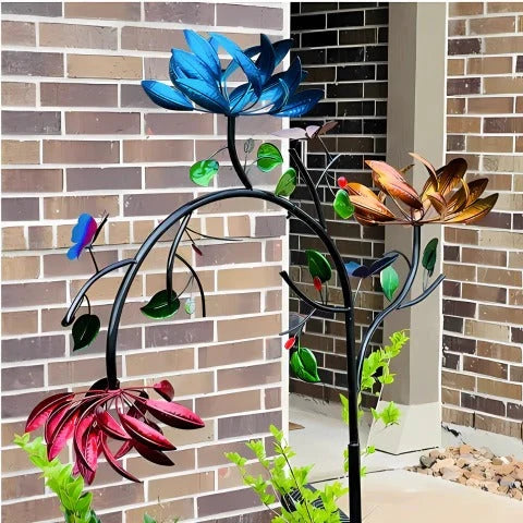 Garden Wind Spinner Fade-Resistant Attached Stake