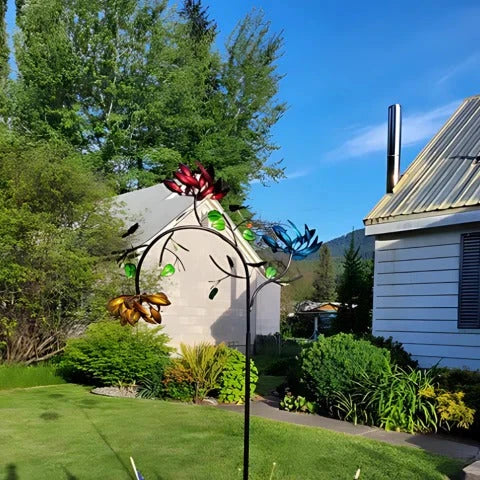 Garden Wind Spinner Fade-Resistant Attached Stake