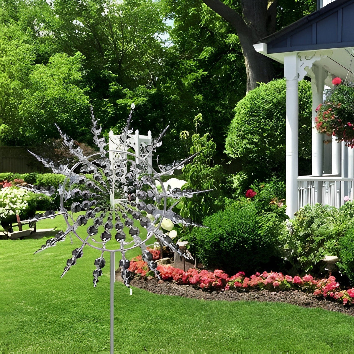 Garden Windmill Spinner Dual-Rotor Weather-Resistant Metal