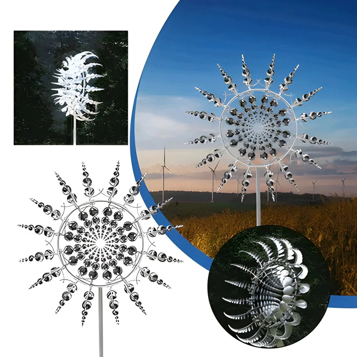 Garden Windmill Spinner Dual-Rotor Weather-Resistant Metal