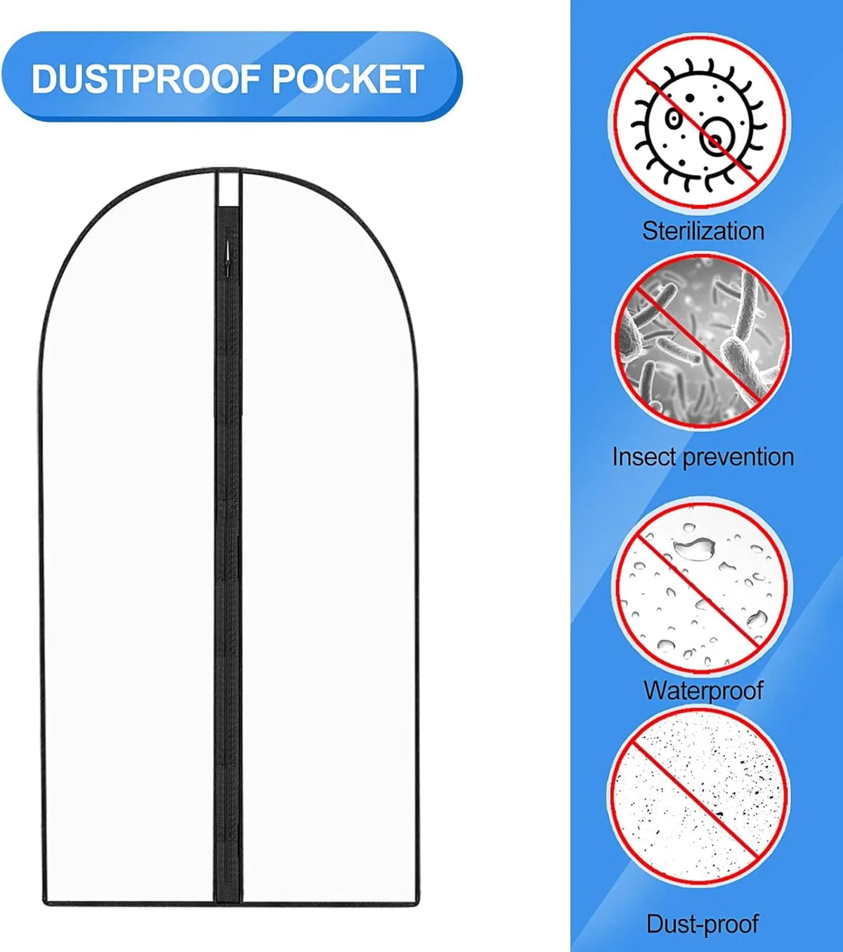 Garment Bags Set of 4 71-Inch Dust Protection