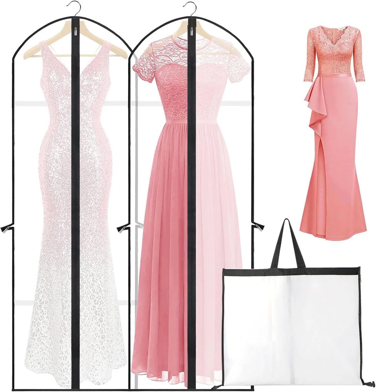 Garment Bags Set of 4 71-Inch Dust Protection