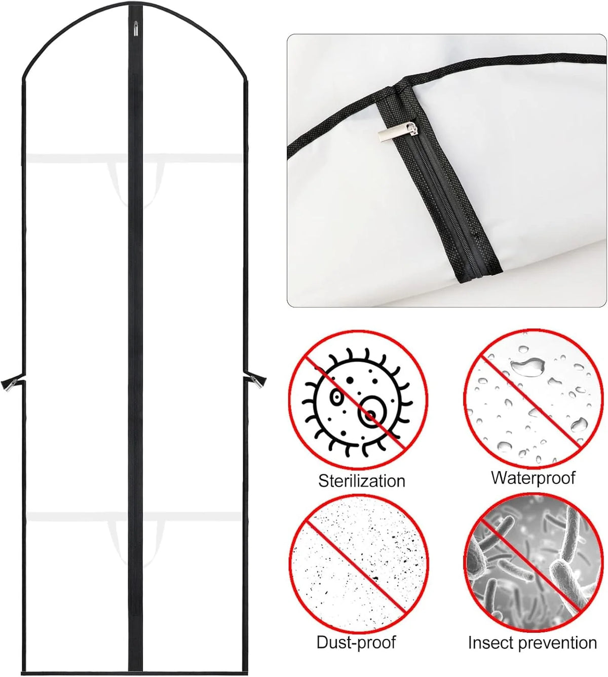 Garment Bags Set of 4 71-Inch Dust Protection