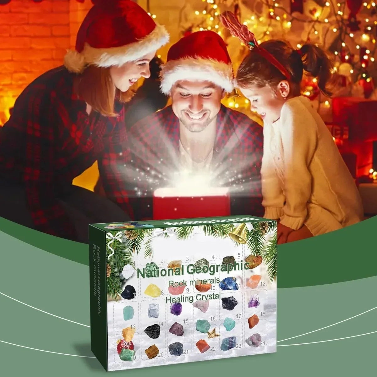 Gemstone Advent Calendar 24 Natural Stones Guide Booklet Included