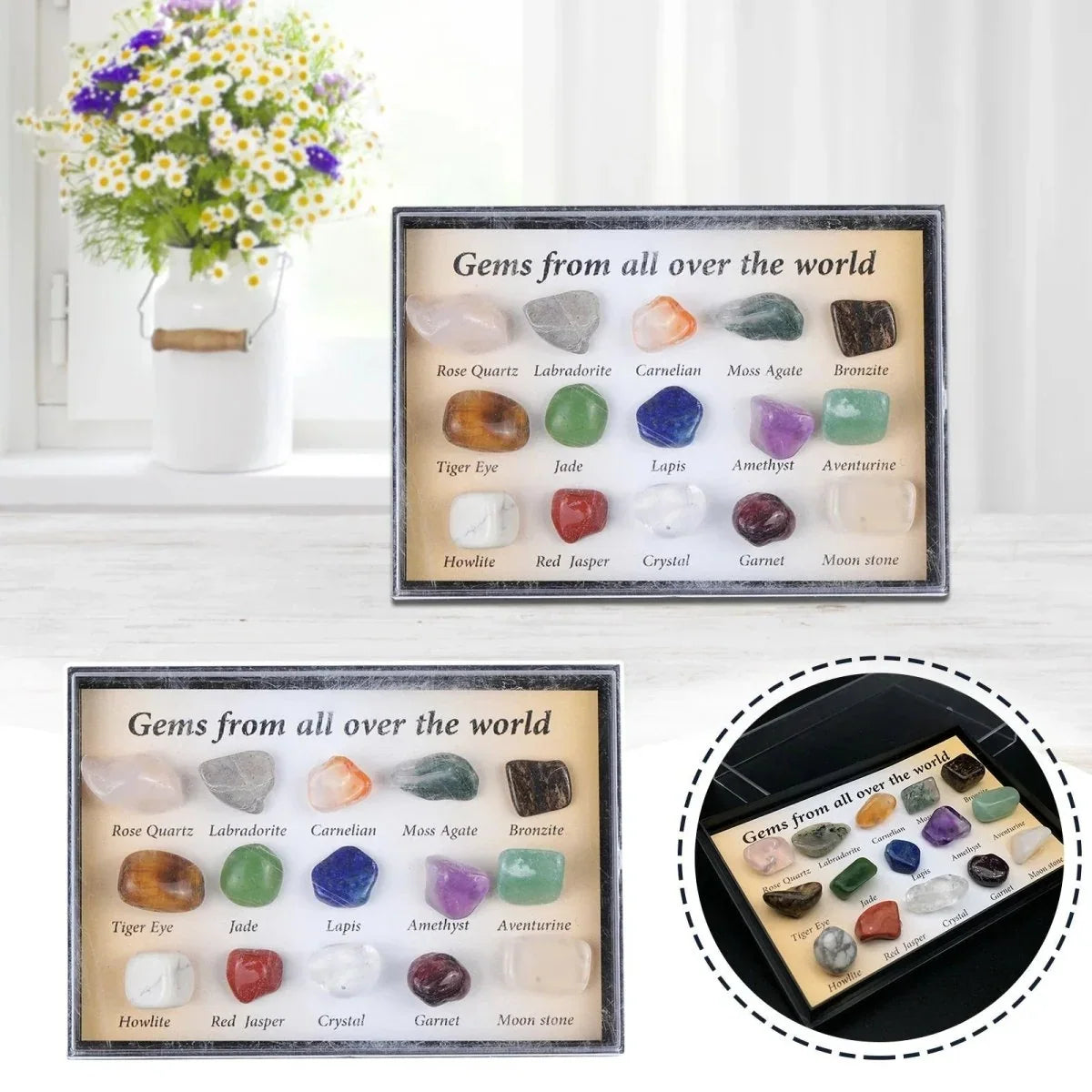 Gemstone Advent Calendar 24 Natural Stones Guide Booklet Included
