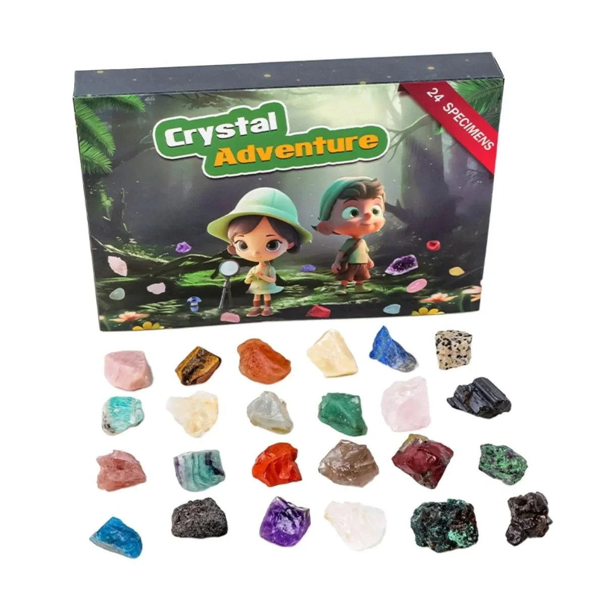 Gemstone Advent Calendar 24 Natural Stones Guide Booklet Included
