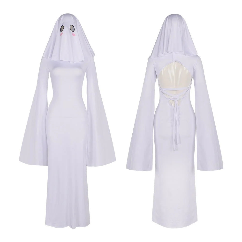 Ghost Bride Costume Polyester Dress & Mask Set