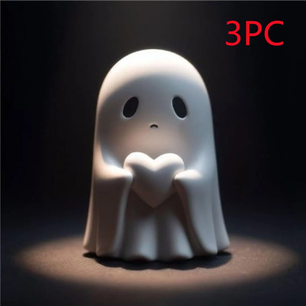 Ghost Figurine Molded Resin Matte Finish Self-Standing