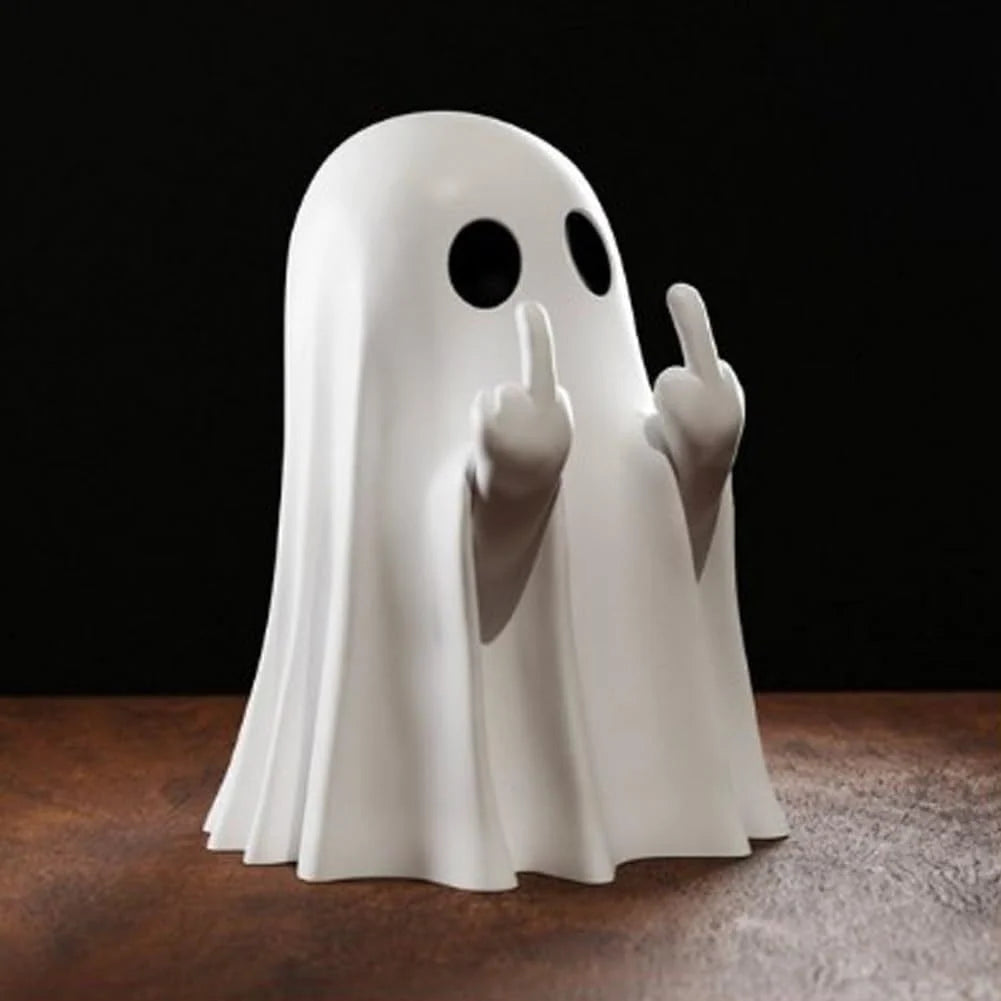 Ghost Figurine Molded Resin Matte Finish Self-Standing
