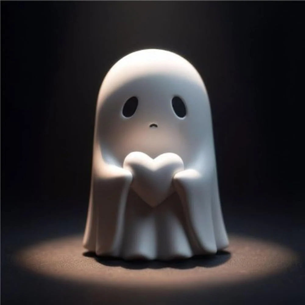 Ghost Figurine Molded Resin Matte Finish Self-Standing