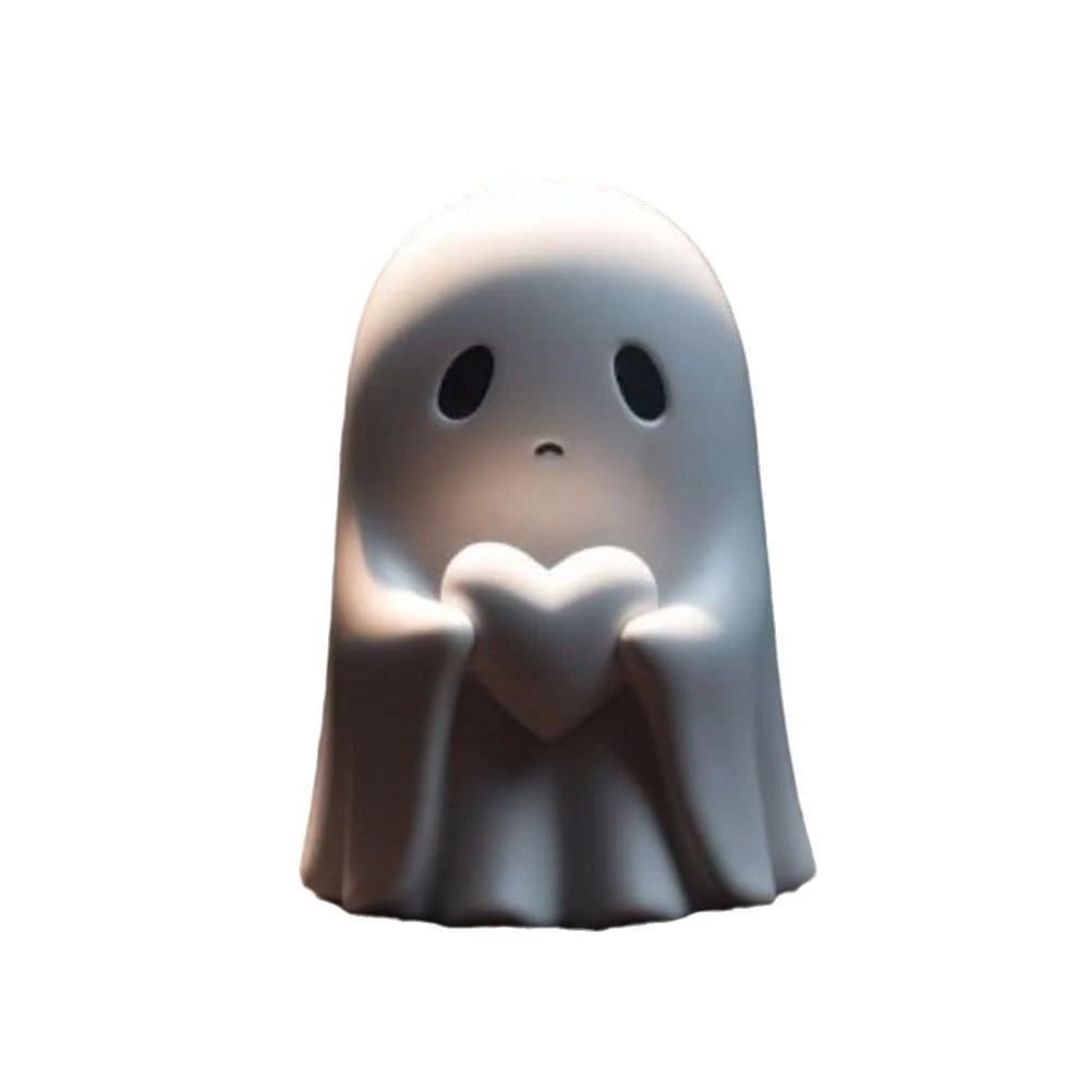 Ghost Figurine Molded Resin Matte Finish Self-Standing