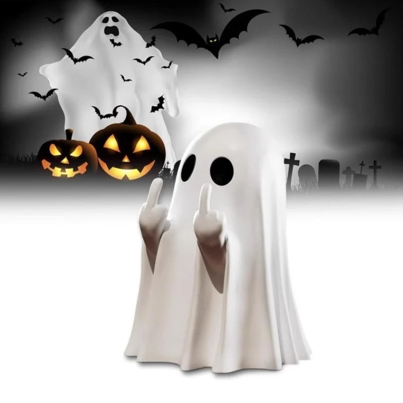 Ghost Figurine Molded Resin Matte Finish Self-Standing