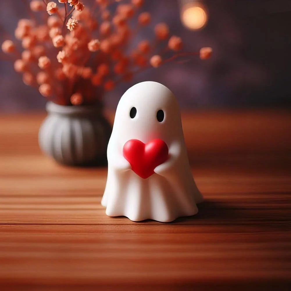 Ghost Figurine Molded Resin Matte Finish Self-Standing