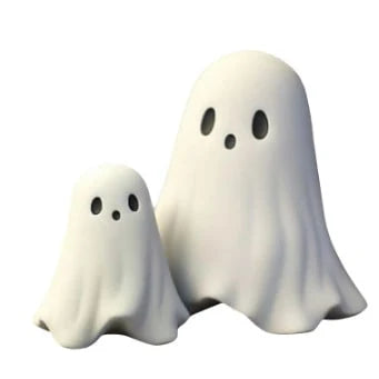 Ghost Figurine Molded Resin Matte Finish Self-Standing