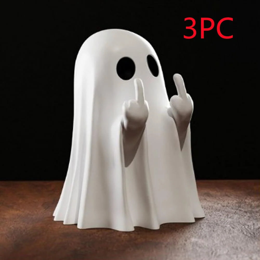 Ghost Figurine Molded Resin Matte Finish Self-Standing