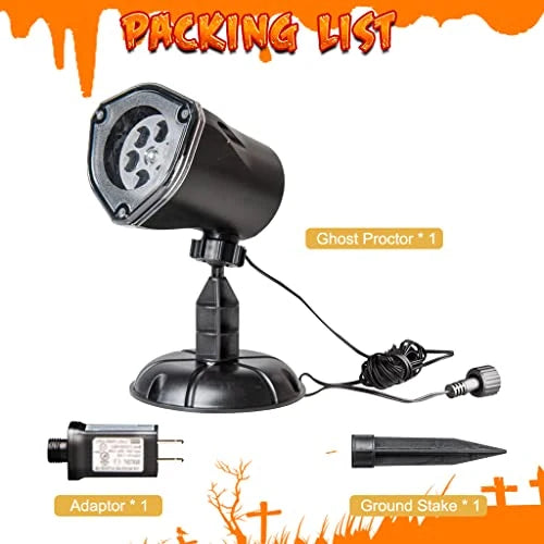 Ghost Projector Six Moving Ghosts 360 Degree Rotation Weatherproof