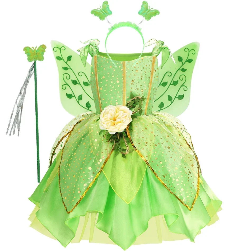 Girls' Dress Cartoon Appliqué Sleeveless Mid-Calf Length