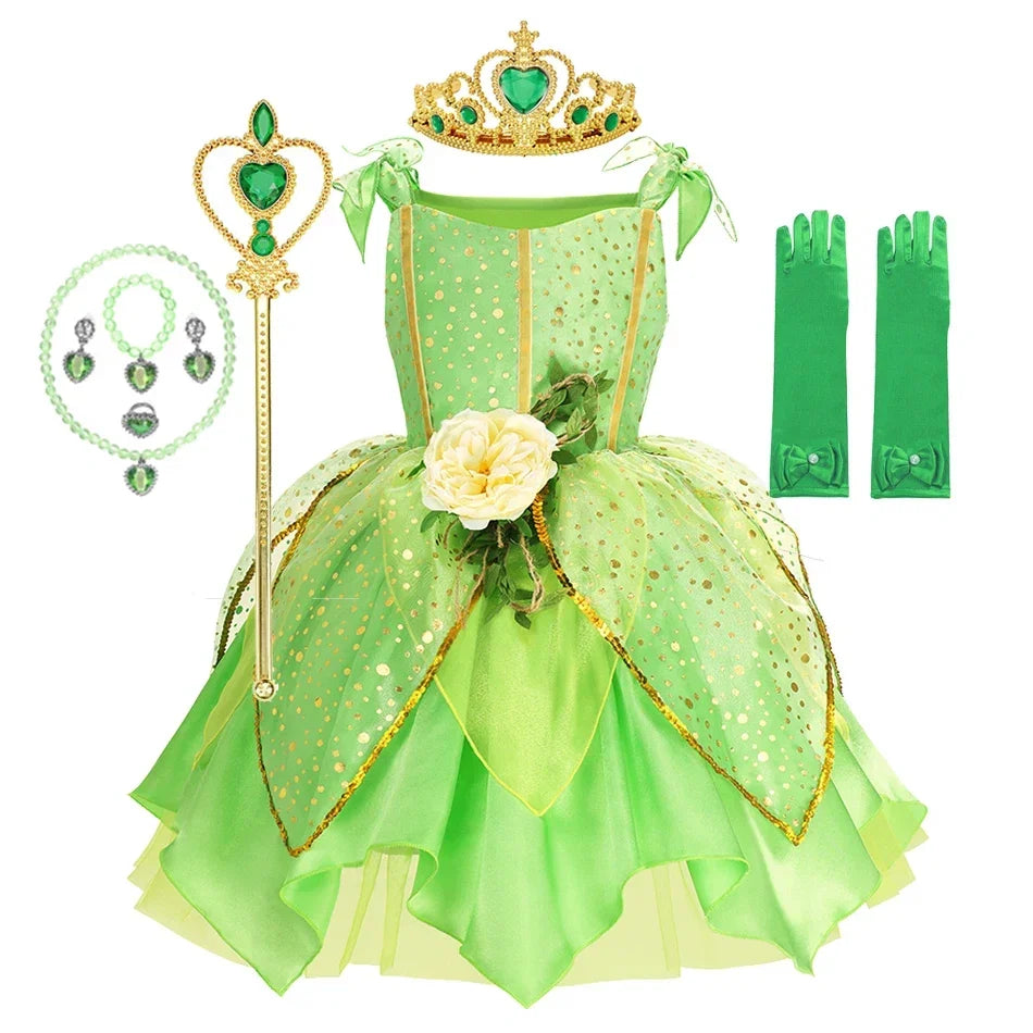 Girls' Dress Cartoon Appliqué Sleeveless Mid-Calf Length
