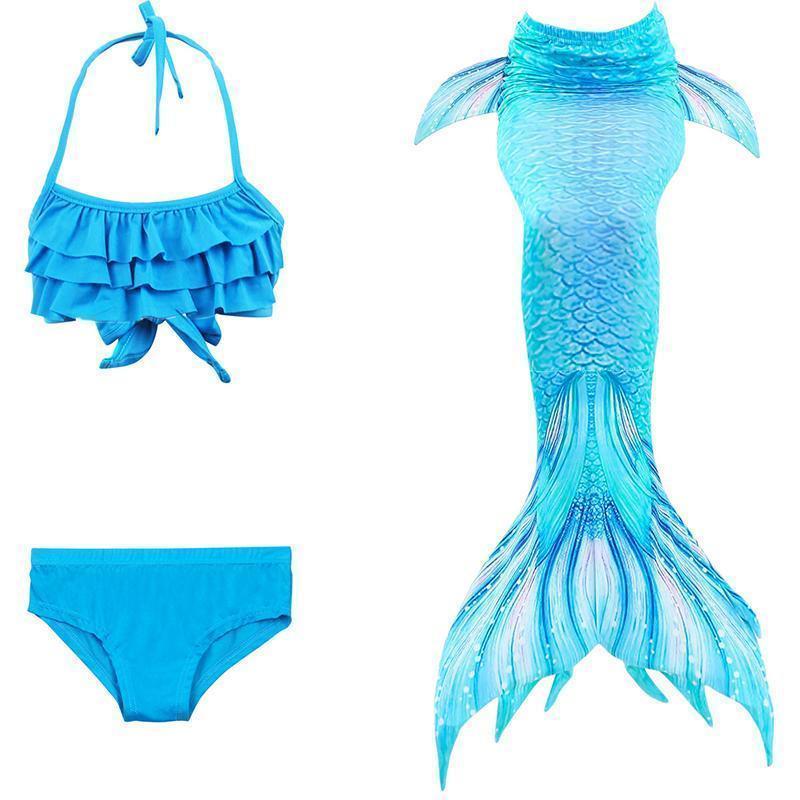 Girls Mermaid Swim Set Shimmering Scale Print 3-Piece
