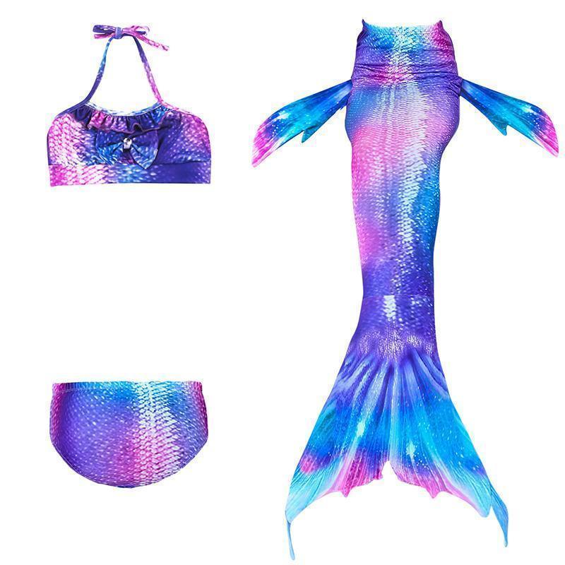 Girls Mermaid Swim Set Shimmering Scale Print 3-Piece