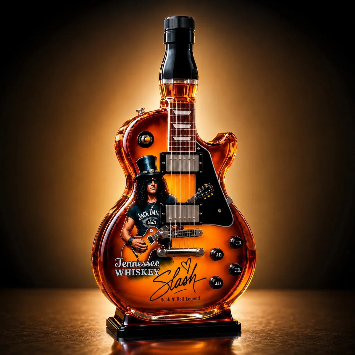 Glass Decanter Guitar-Shaped Decorative Display
