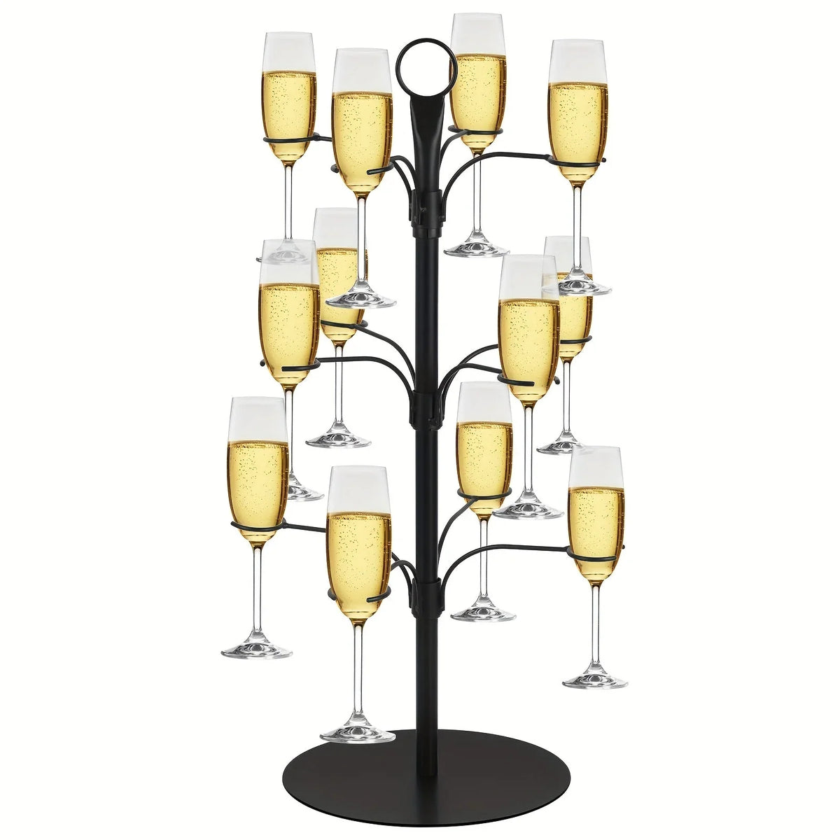 Glass Stand Three-Tier Metal Holds 12 Glasses