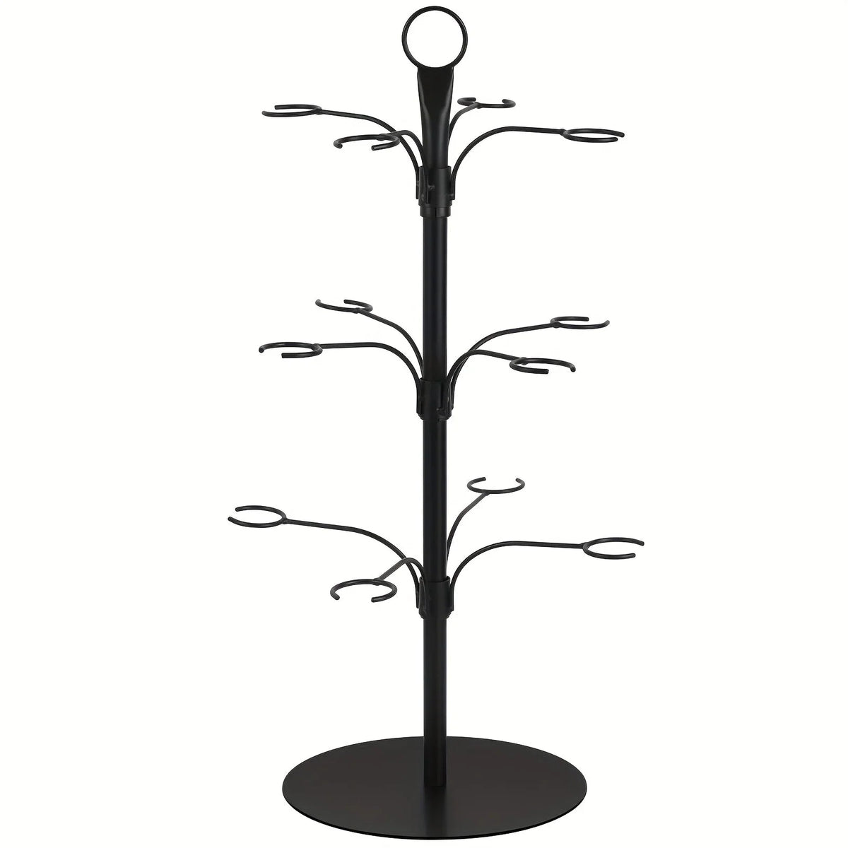 Glass Stand Three-Tier Metal Holds 12 Glasses