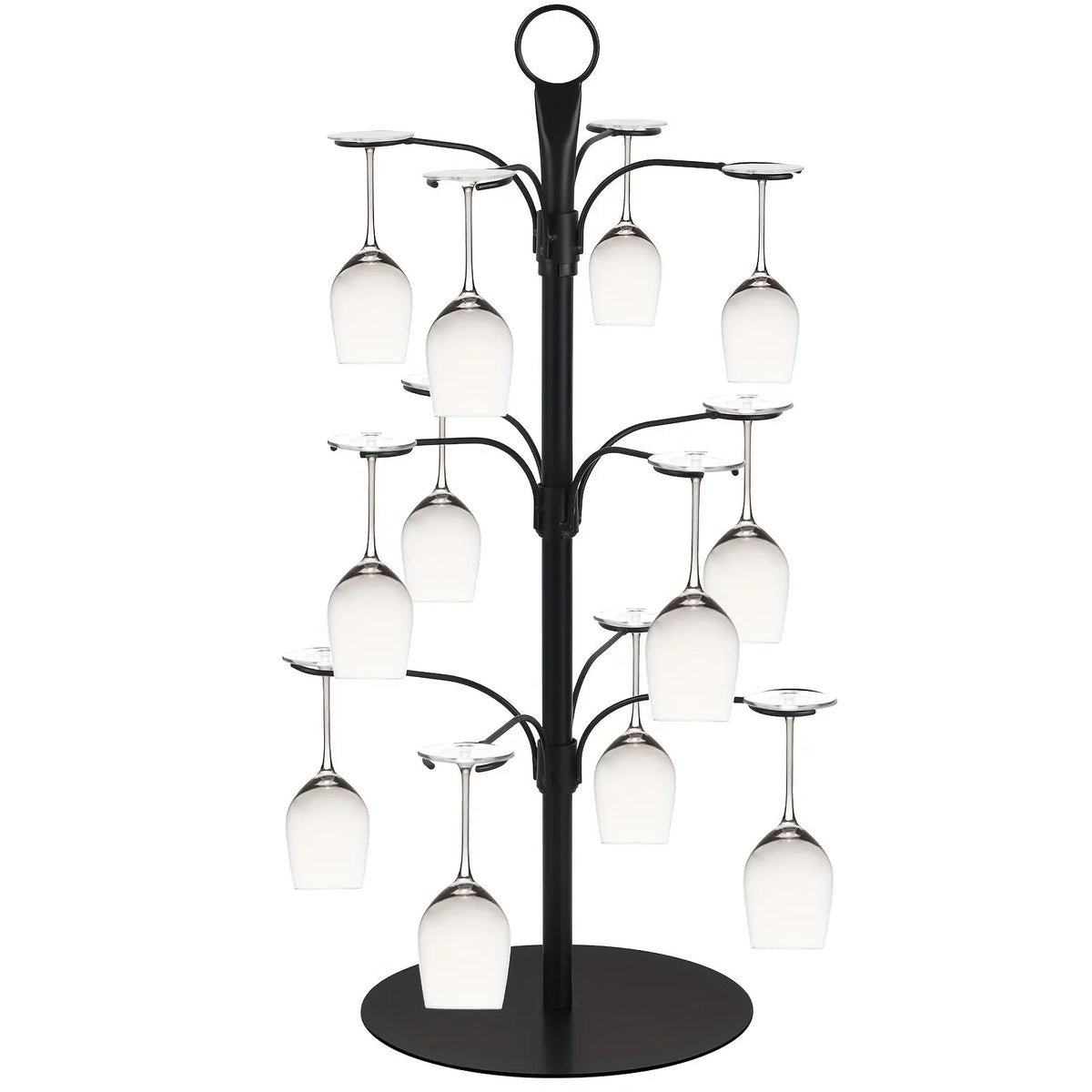 Glass Stand Three-Tier Metal Holds 12 Glasses