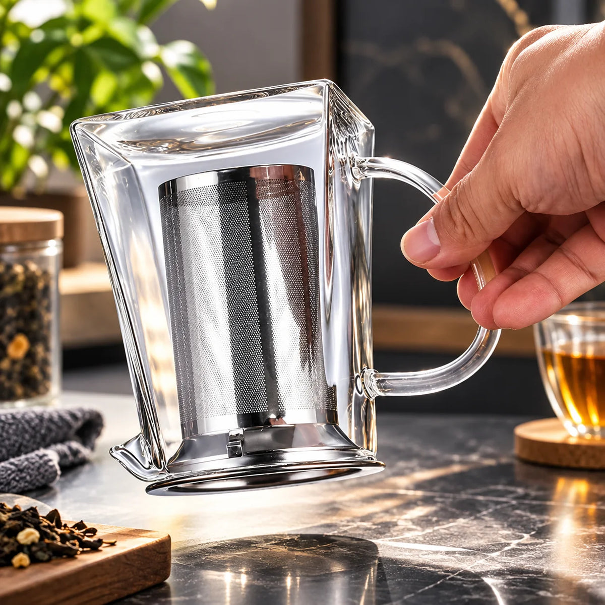 Glass Teapot Borosilicate Glass & Stainless Steel Infuser