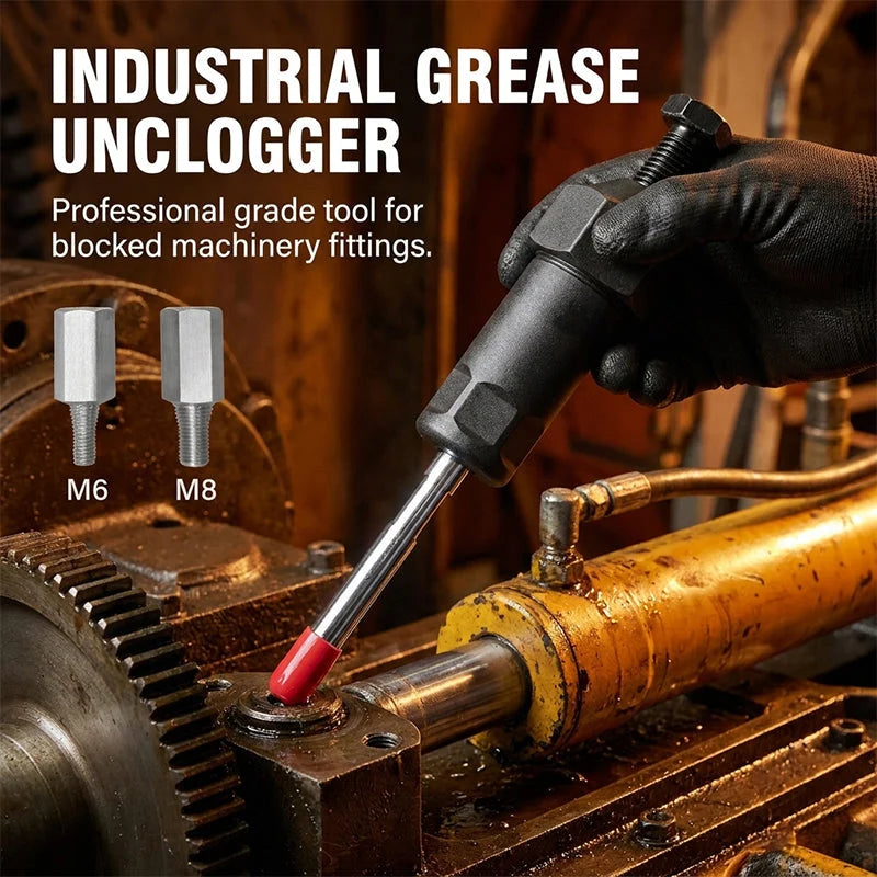 Grease Fitting Unclogger Tool M6 M8 Adapters