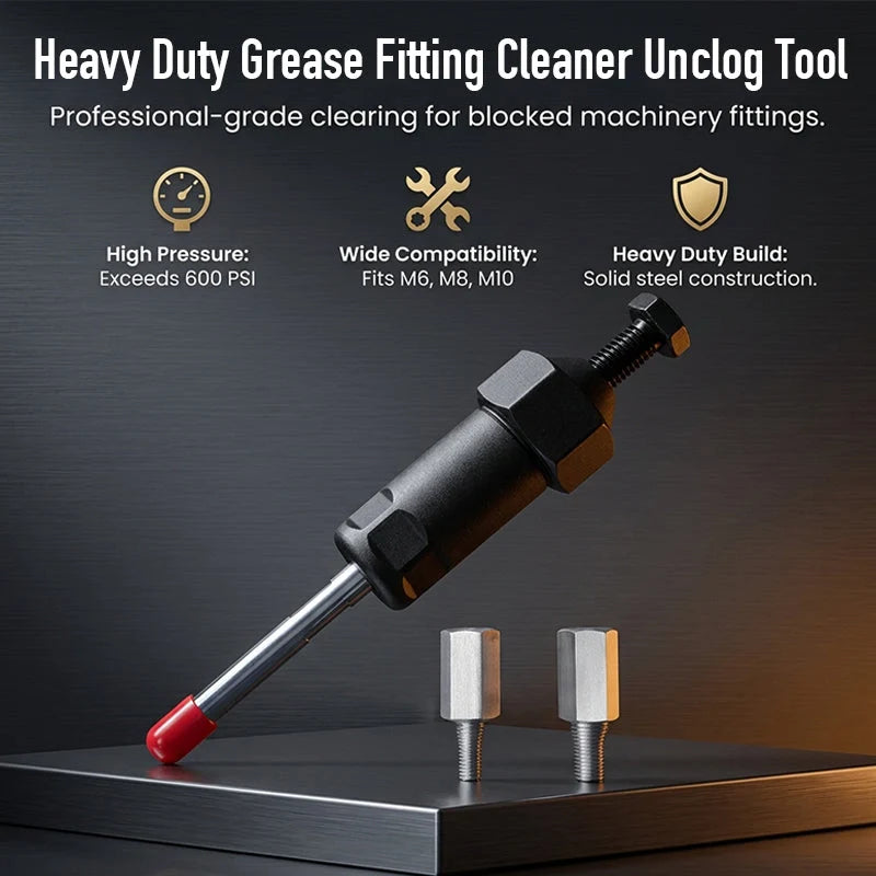 Grease Fitting Unclogger Tool M6 M8 Adapters