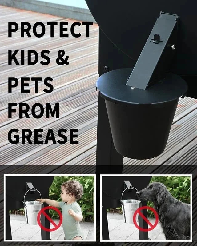 Grill Grease Collector Fitted Lid Reusable Liner