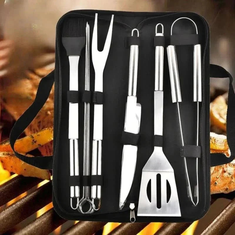 Grill Tool Set Stainless Steel Heat-Resistant Carrying Bag