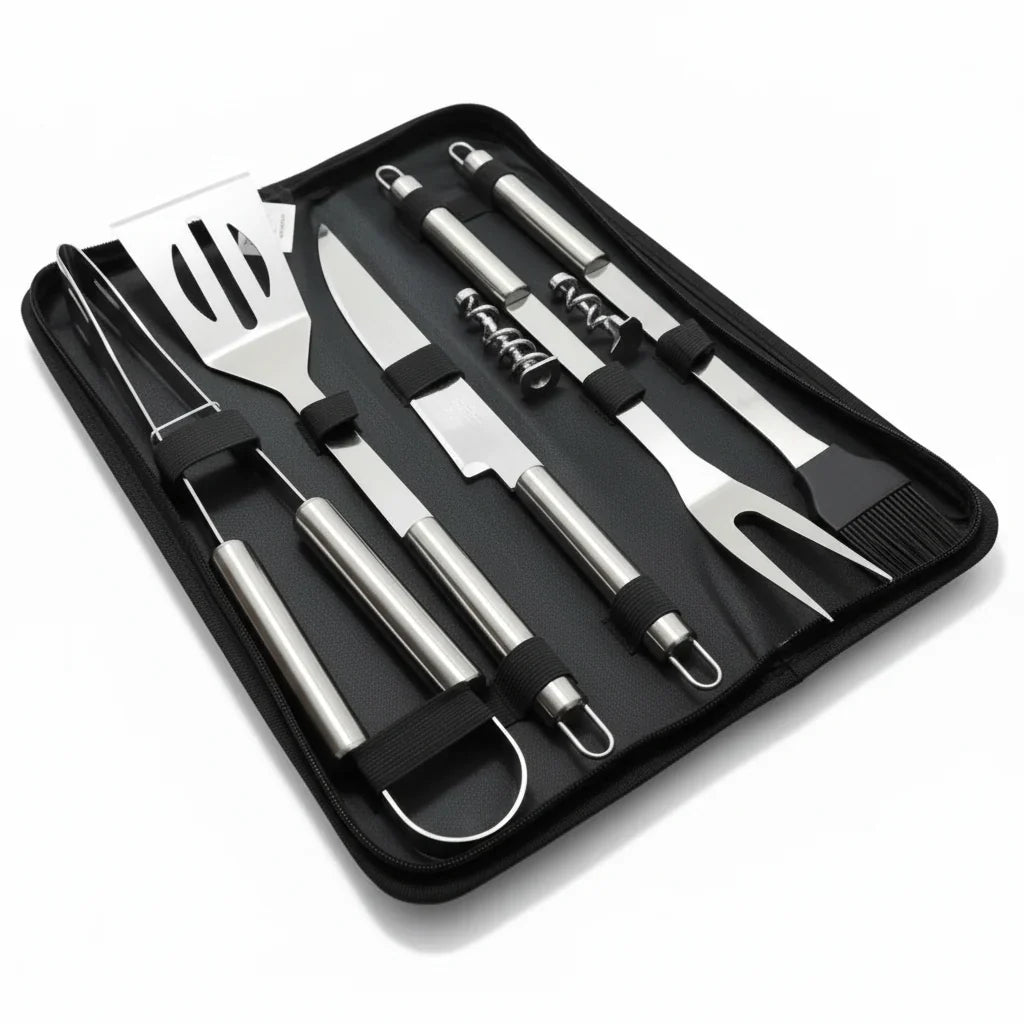 Grill Tool Set Stainless Steel Heat-Resistant Carrying Bag