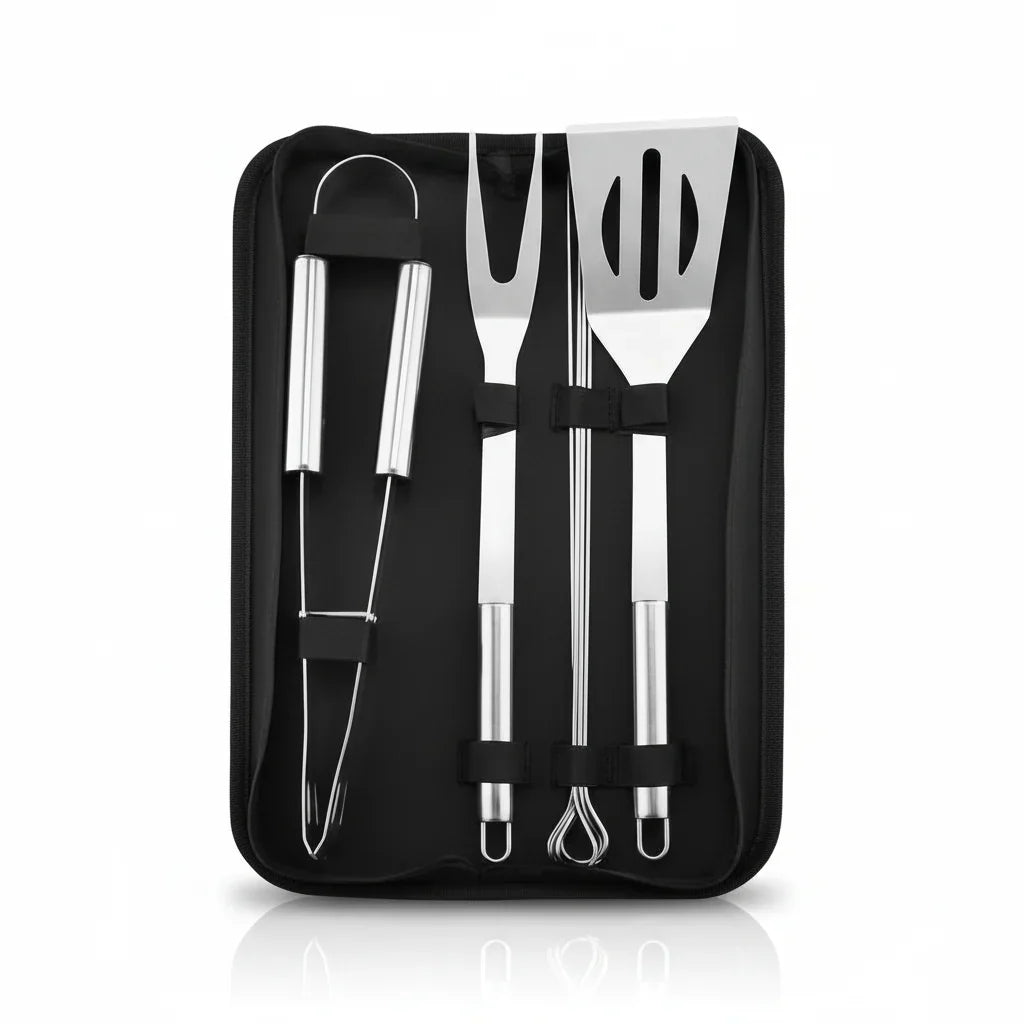 Grill Tool Set Stainless Steel Heat-Resistant Carrying Bag