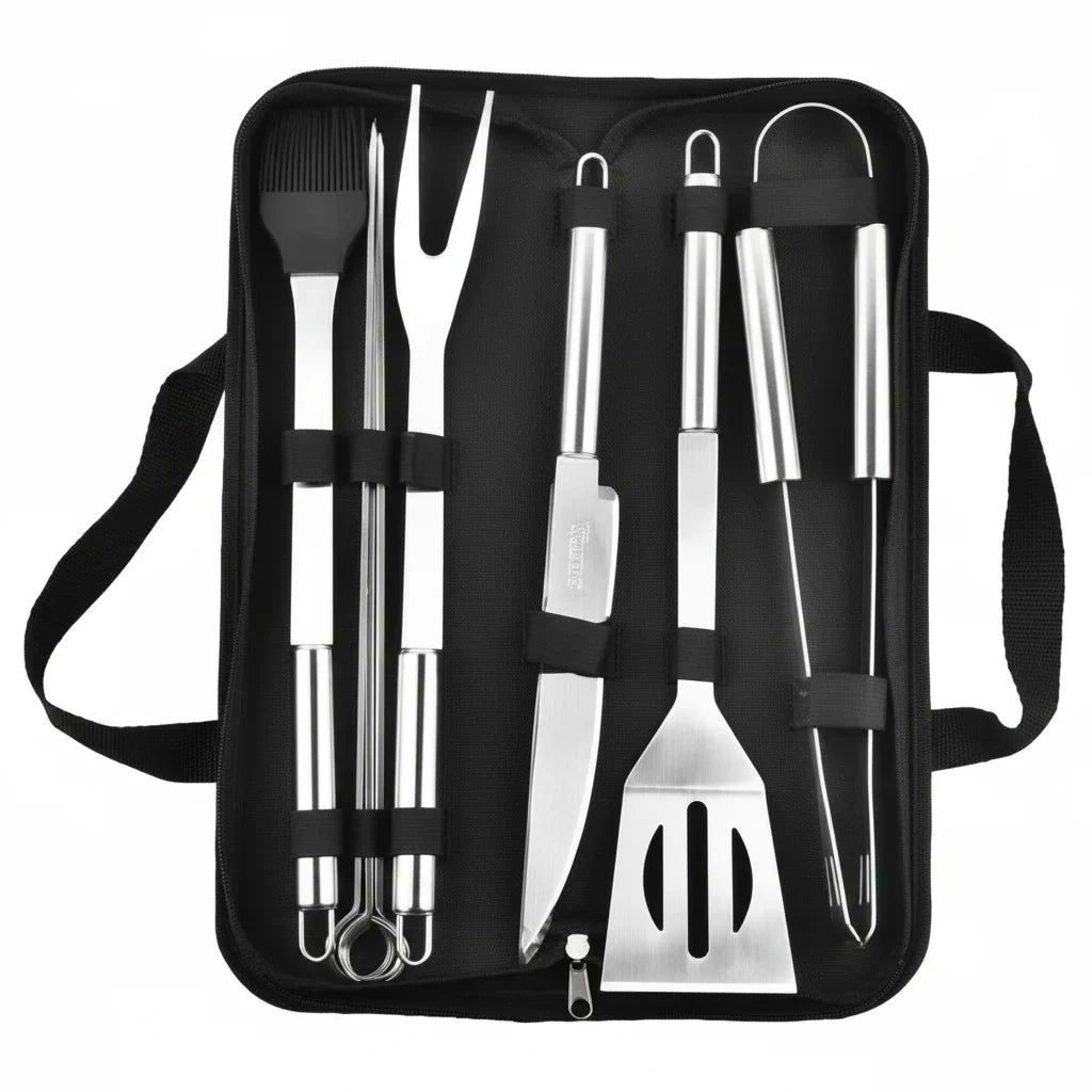 Grill Tool Set Stainless Steel Heat-Resistant Carrying Bag