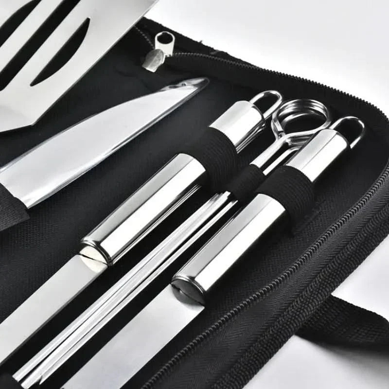 Grill Tool Set Stainless Steel Heat-Resistant Carrying Bag