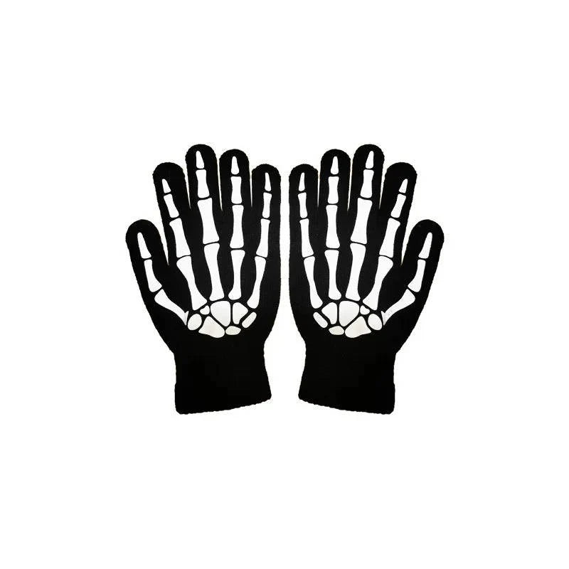 Grim Reaper Costume Glowing Red Eyes Skeleton Gloves Scythe