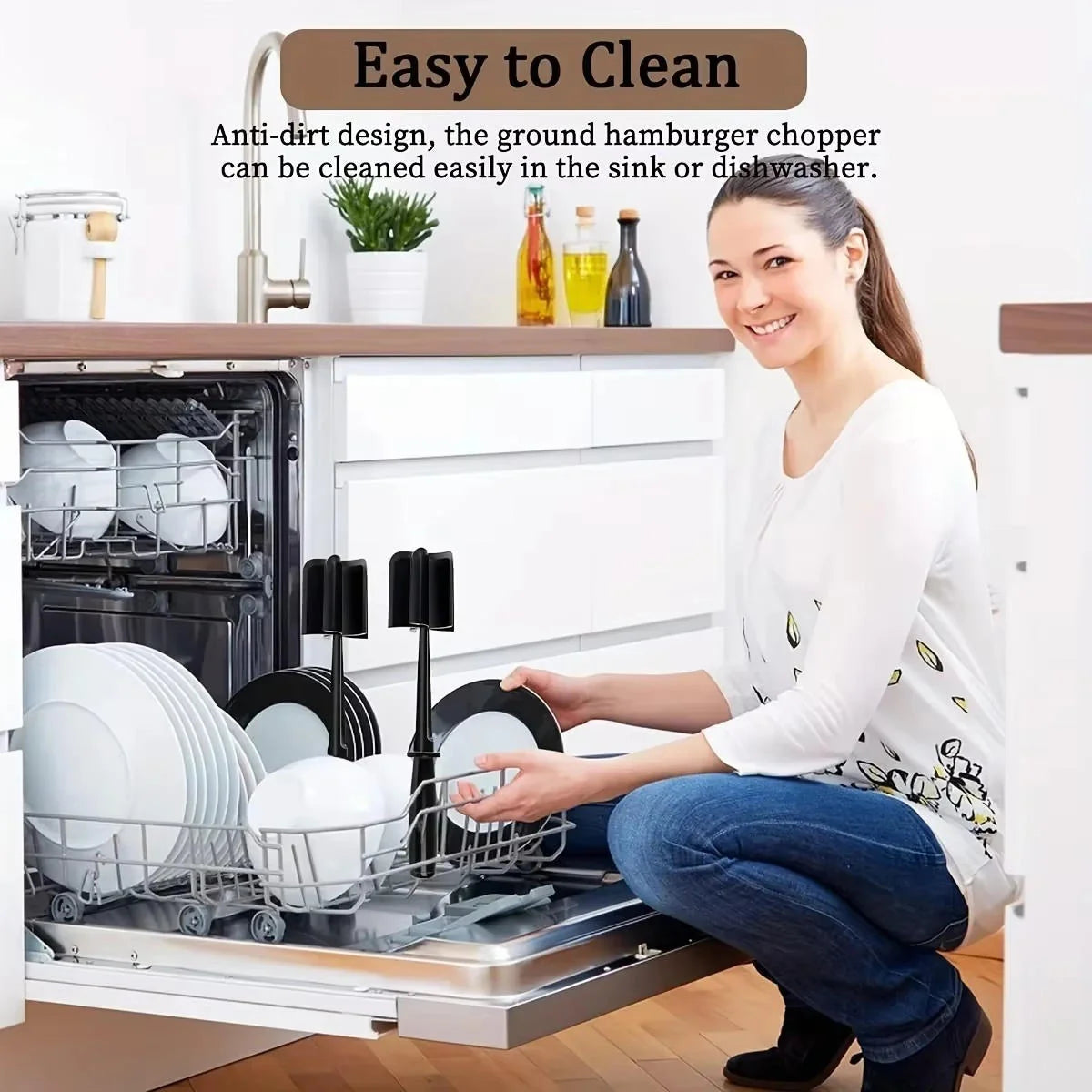 Ground Meat Chopper Five-Blade Heat-Resistant Dishwasher-Safe