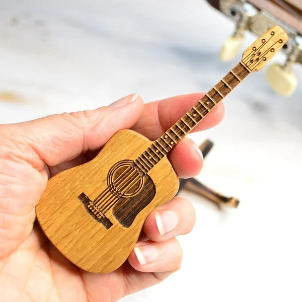 Guitar Pick Box Oak Personalized Engraving Display Stand