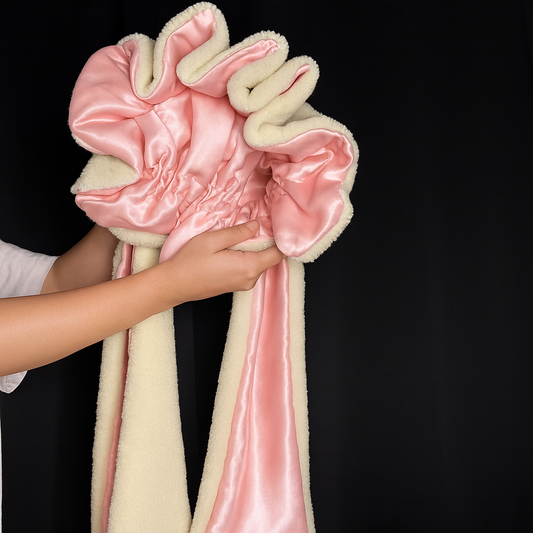 Hair Bonnet Satin-Lined & Sherpa Outer