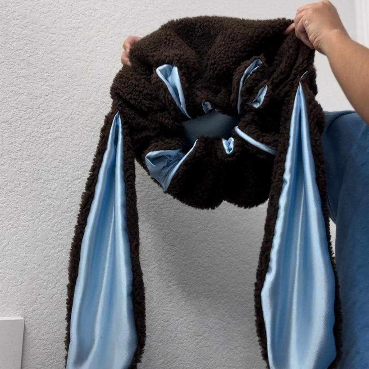 Hair Bonnet Satin-Lined & Sherpa Outer