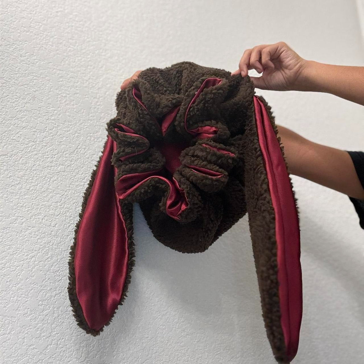 Hair Bonnet Satin-Lined & Sherpa Outer